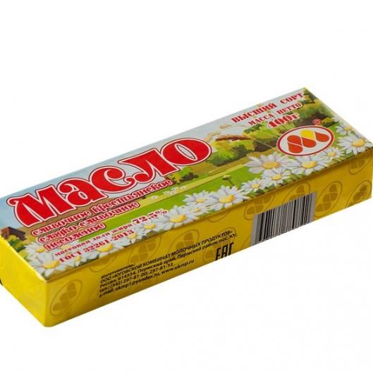 Масло сливочное 0,2 кг 82,5% Юговский комбинат